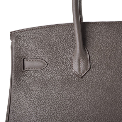 Hermes Taurillon Clemence Birkin 35 Etain 11 of 37