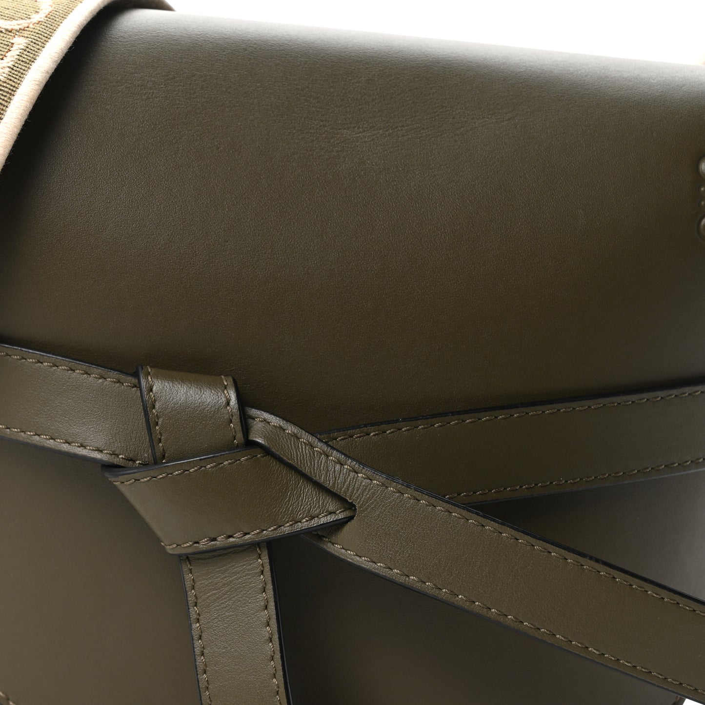 Calfskin Jacquard Small Gate Dual Bag Autumn Green