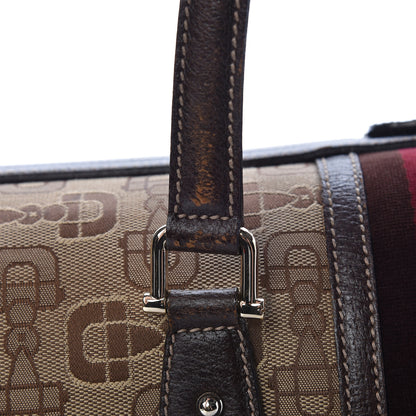 Gucci Horsebit Canvas Large Treasure Boston Tote Dark Brown 19 of 24