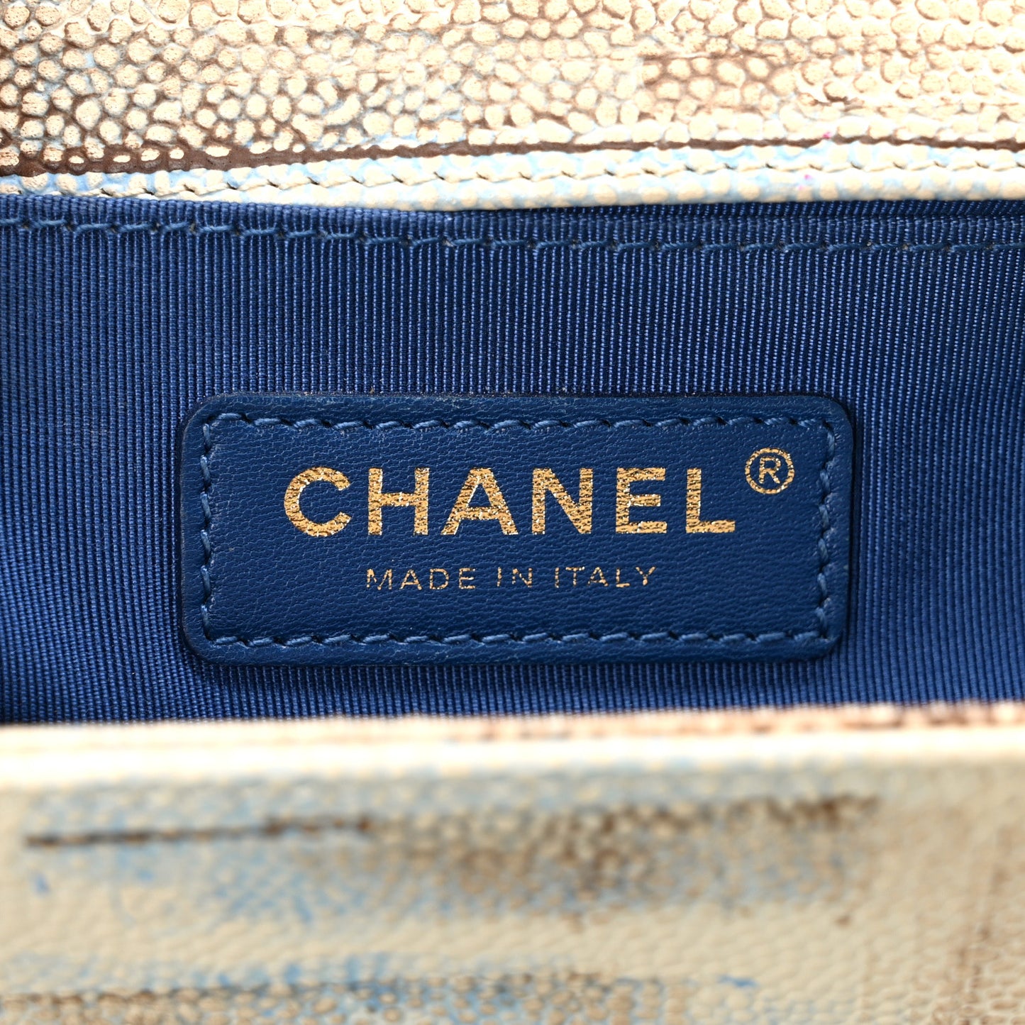 Painted Caviar Quilted Medium Boy In Cuba Flap Blue
