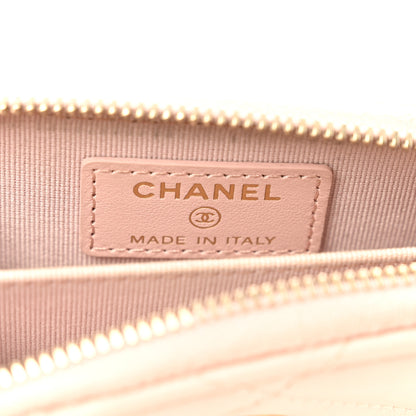 Chanel Lambskin Quilted Chanel 19 Vertical Zip Card Holder Wallet Light Pink 6 of 9