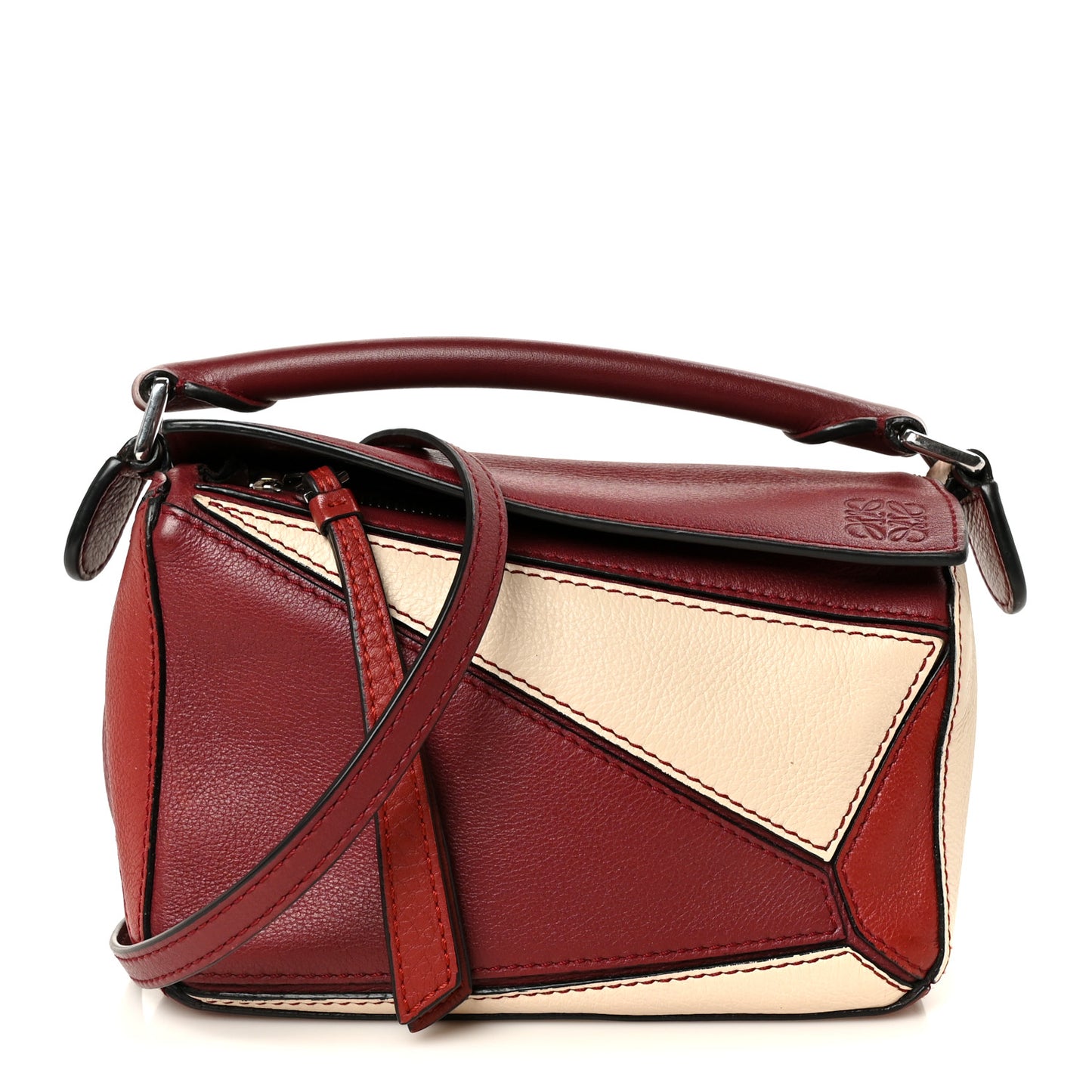 Calfskin Mini Puzzle Bag Wine Garnet