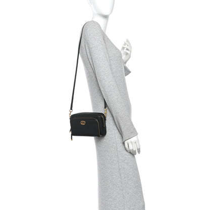 Christian Dior Grained Calfskin Caro Double Pouch Black 2 of 10