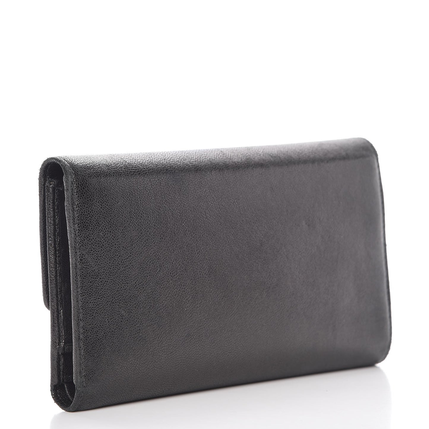 Calfskin CC Flap Wallet Black