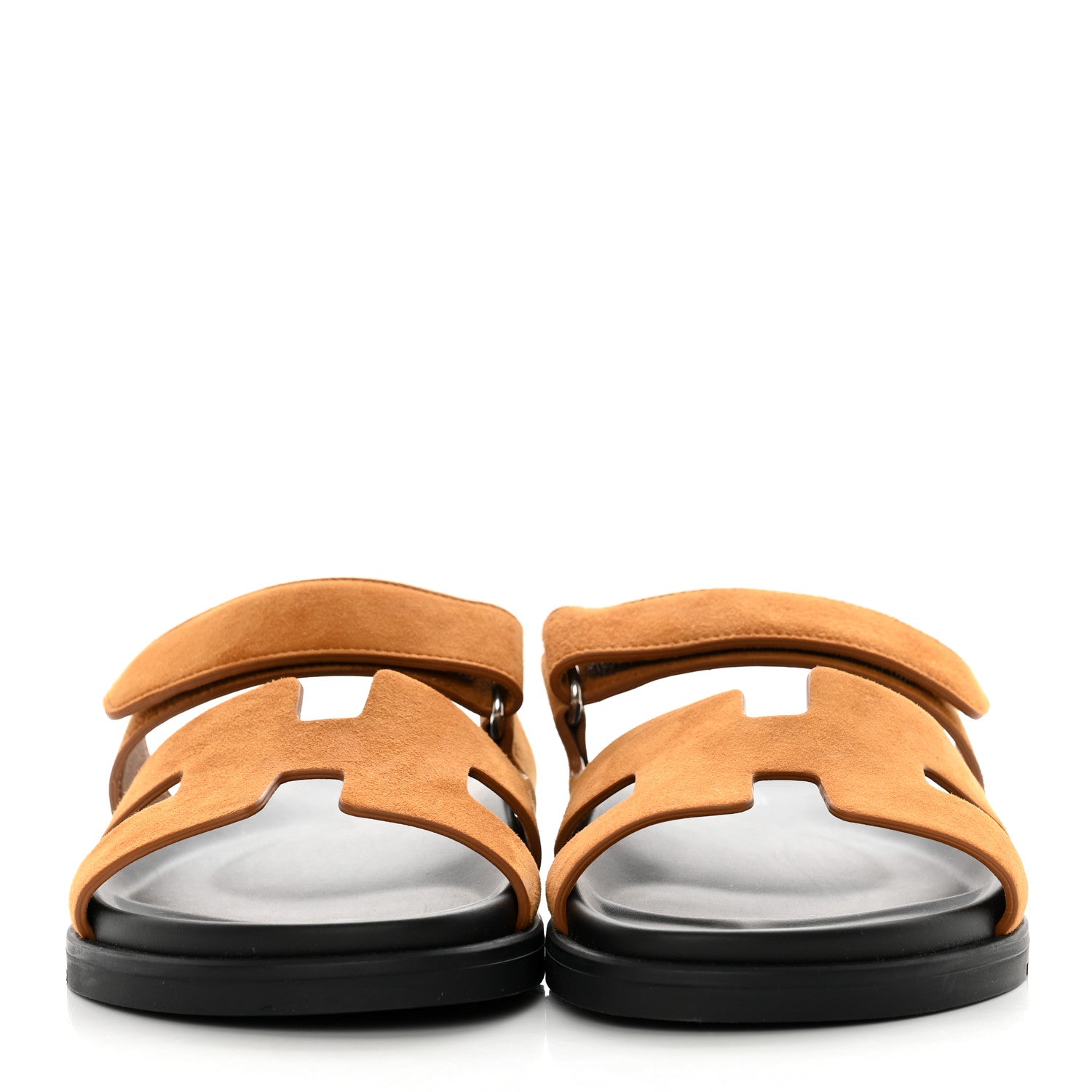 Hermes Suede Goatskin Womens Chypre Sandals 38 Naturel 2 of 9