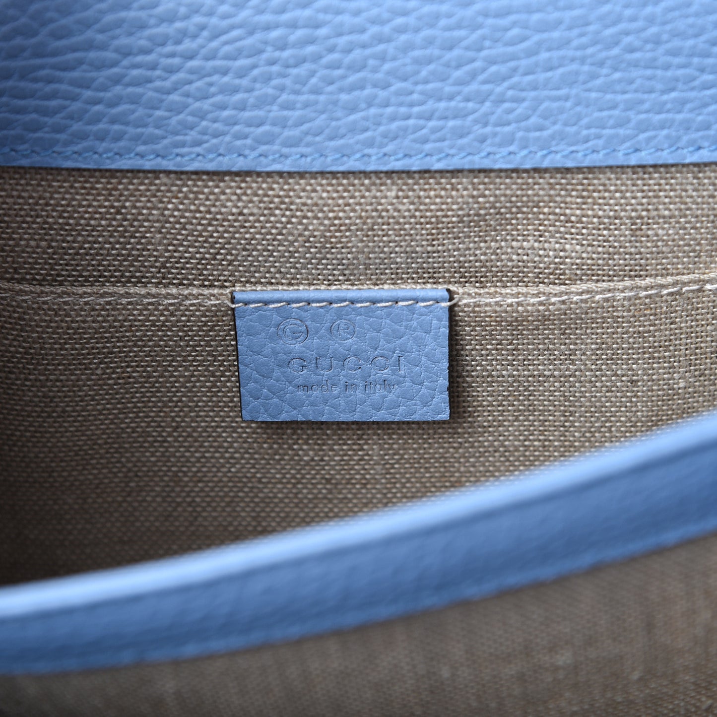 Dollar Calfskin Small Interlocking G Shoulder Bag Mineral Blue