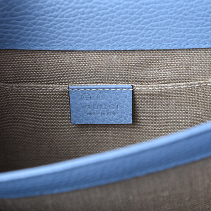 Gucci Dollar Calfskin Small Interlocking G Shoulder Bag Mineral Blue 5 of 9