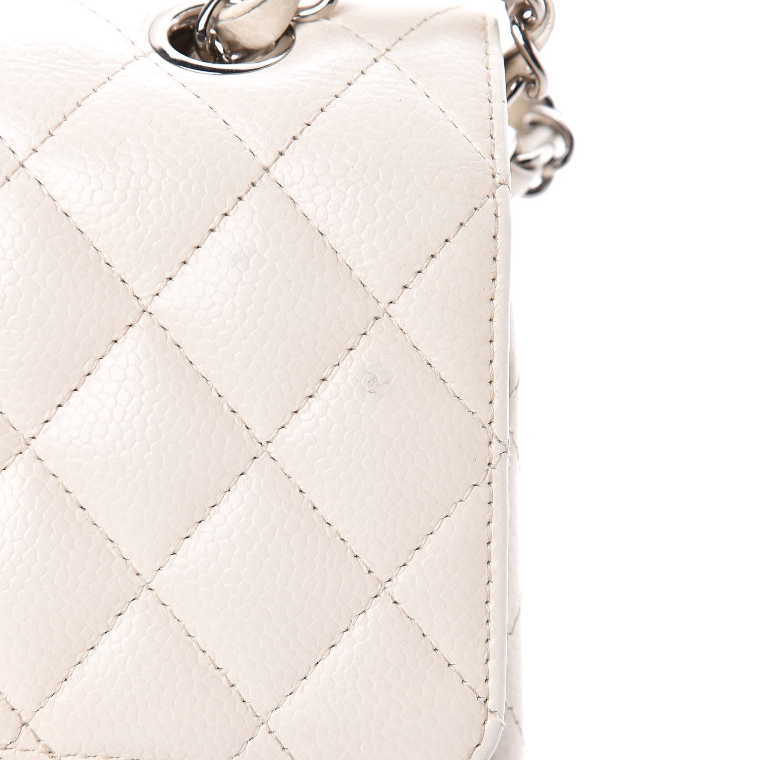 Chanel Caviar Quilted Medium Double Flap White 9 of 29