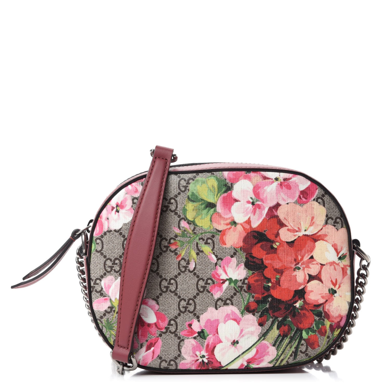 Gucci GG Supreme Monogram Blooms Mini Chain Shoulder Bag Beige Multicolor Dry Rose 1 of 11