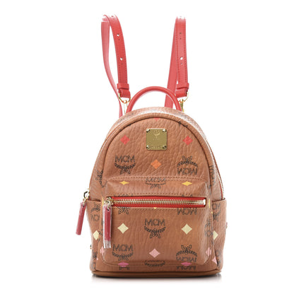 MCM Skyoptic Visetos X-Mini Stark Bebe Boo Backpack Cognac 1 of 8