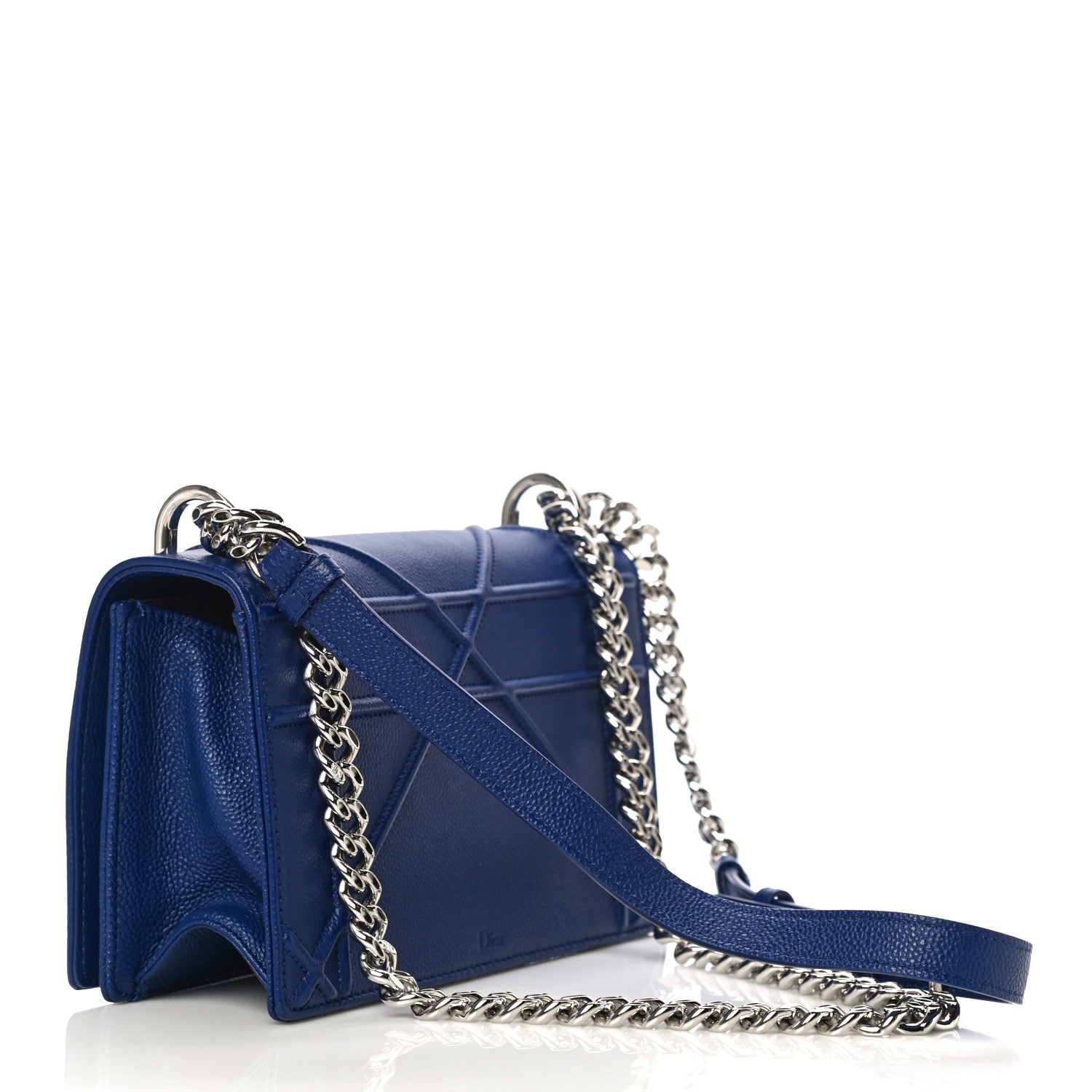 Christian Dior Grained Calfskin Small Diorama Flap Bag Bleu De Minuit 3 of 9