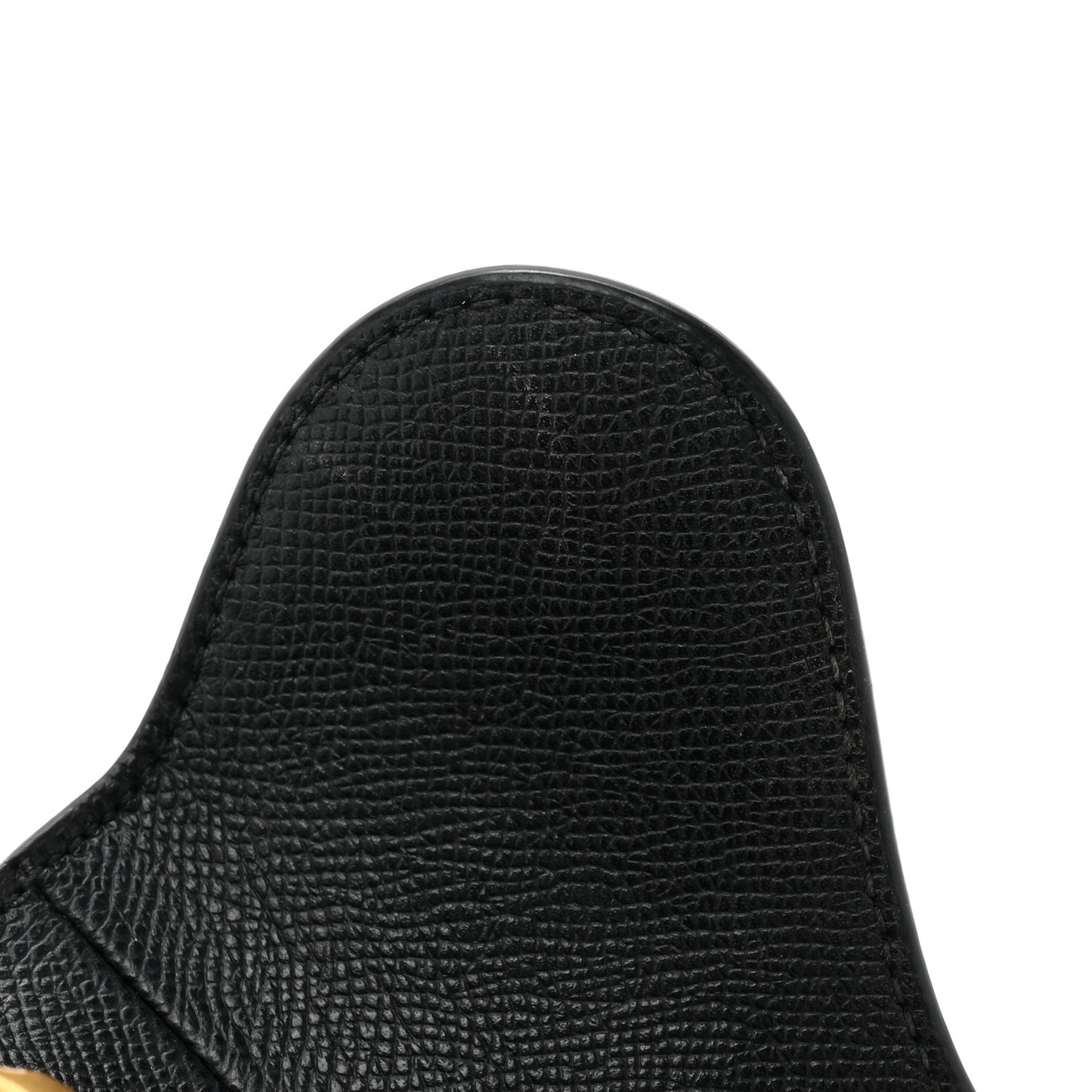 Grained Calfskin Mini Saddle Bag With Strap Black