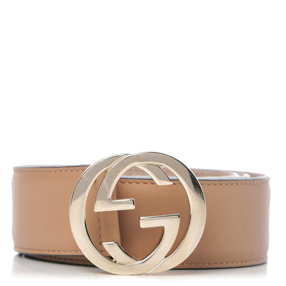 Gucci Calfskin Interlocking G 37mm Belt 80 32 Camelia 1 of 7