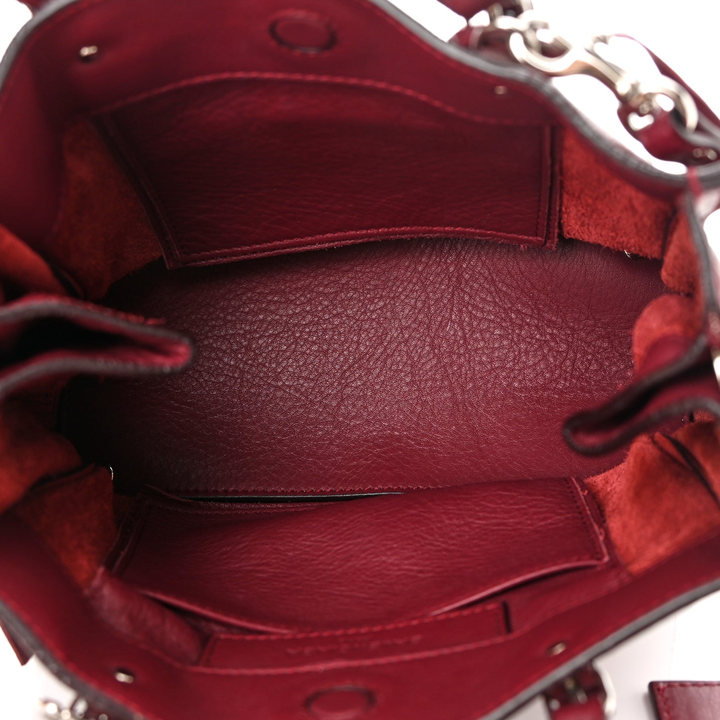 Veau Papier Mini A4 Zip Around Tote Rouge Aubergine