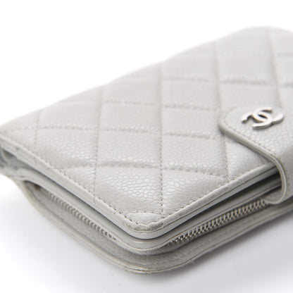 Chanel Caviar Quilted CC French Wallet Light Gray 10 of 15