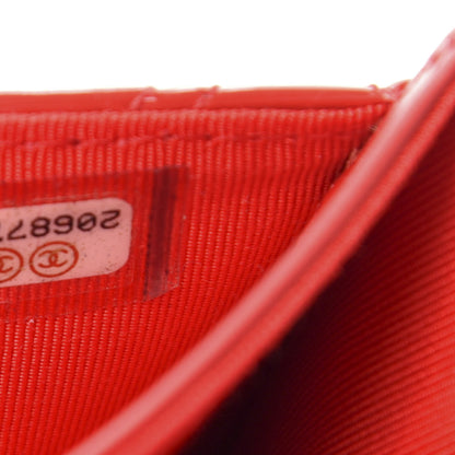 Chanel Patent Quilted Double Stitched Flap Card Holder Red 7 of 8