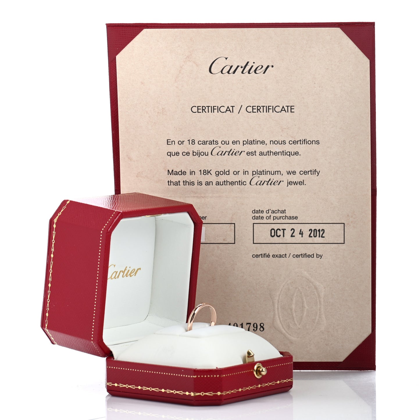 18K Pink Gold 2.5mm 1895 Wedding Band Ring 49