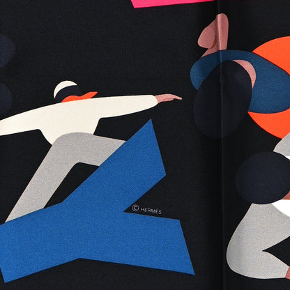 Hermes Silk Hommage a Gene Kelly Scarf 70 Black Multicolore 4 of 4