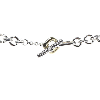 David Yurman Sterling Silver 18K Yellow Gold Figaro Chain Link Necklace 5 of 6