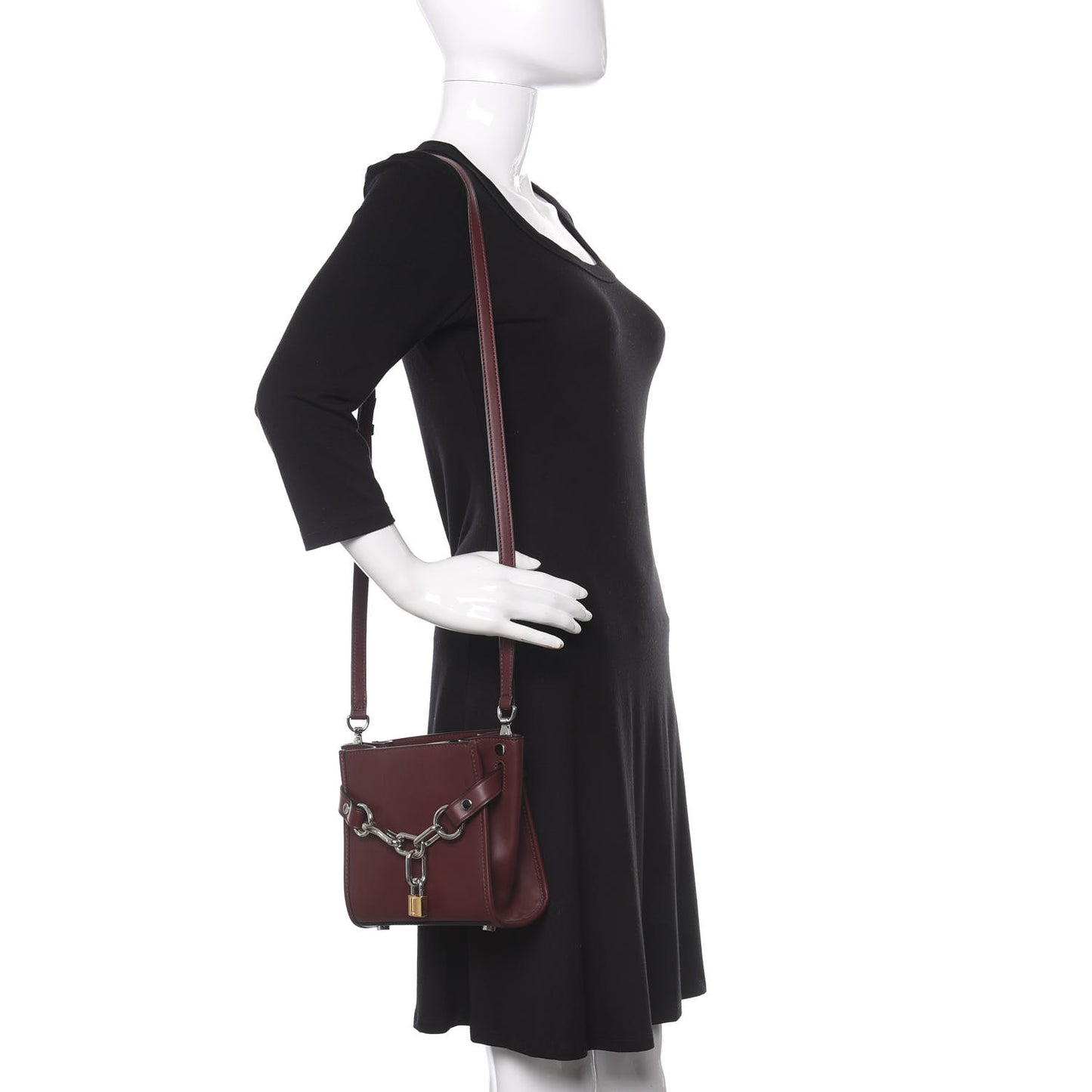 Calfskin Mini Attica Chain Crossbody Beet