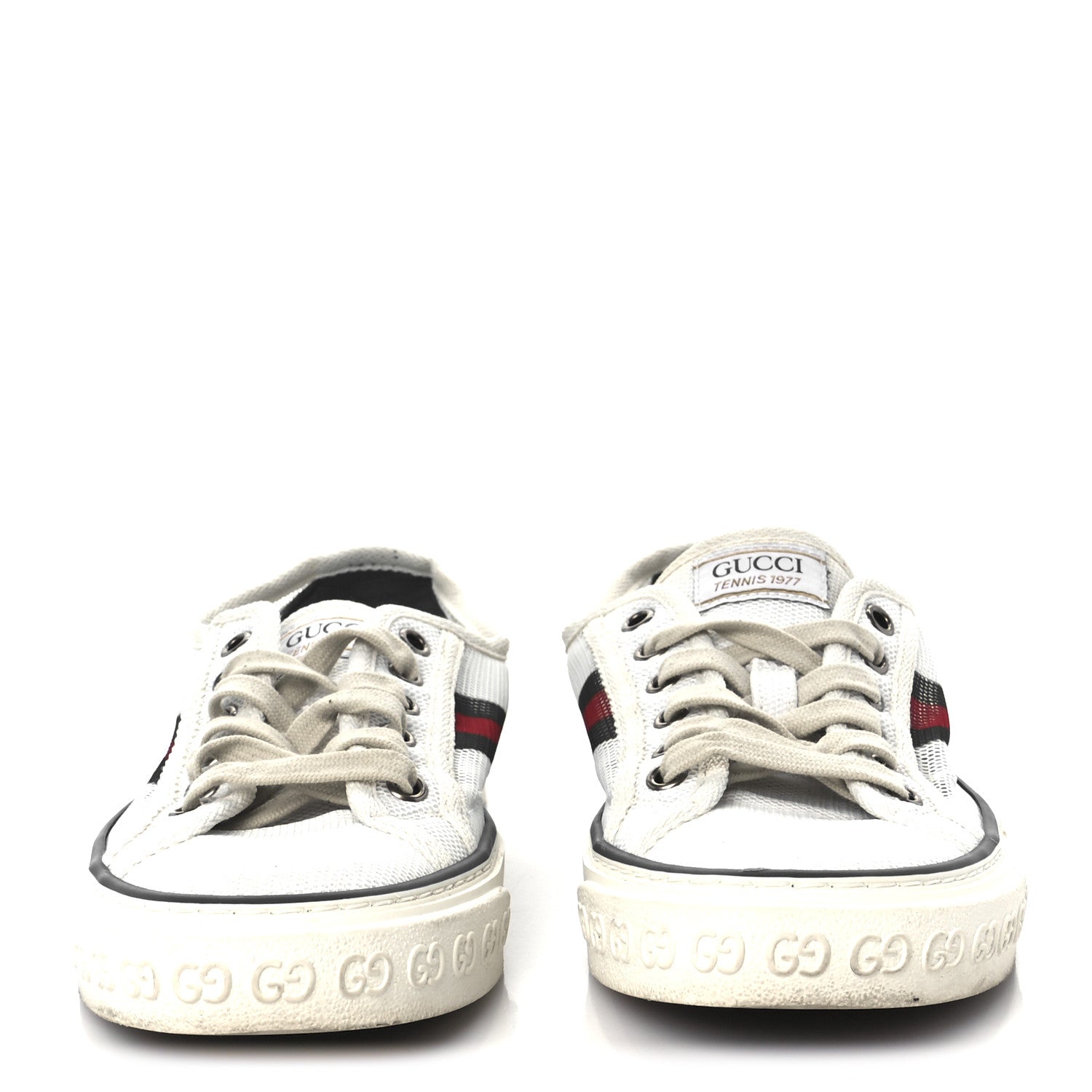 Gucci Mesh Web Womens 1977 Tennis Sneakers 37.5 Great White Mystic White 3 of 8