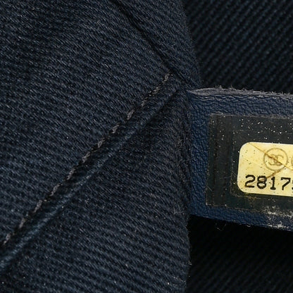 Chanel Lurex Canvas Small Deauville Tote Navy Blue Gold 7 of 10