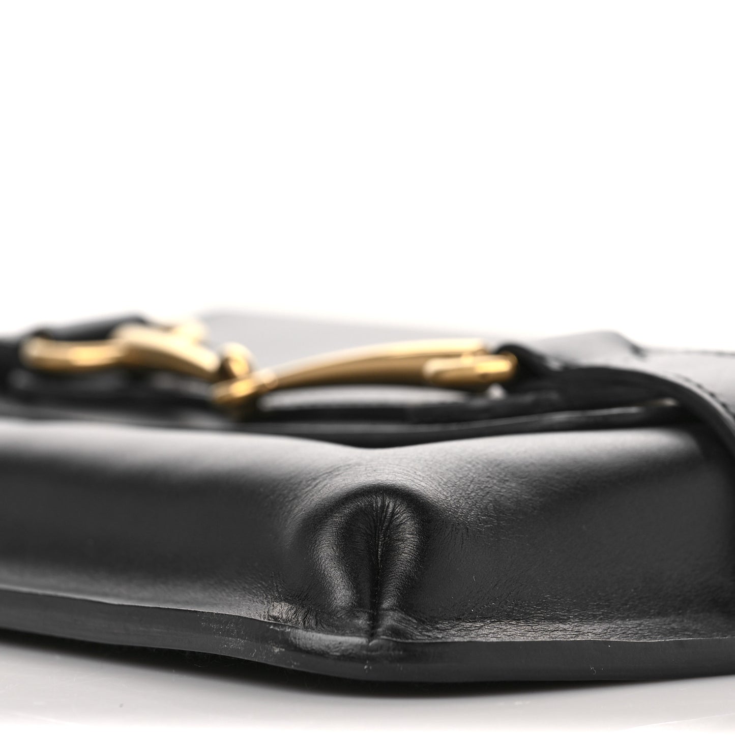 Smooth Calfskin Large Bright Bit Shoulder Bag Black