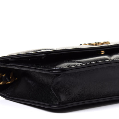 Chanel Goatskin Quilted Chanel 19 Wallet On Chain WOC Black 11 of 13