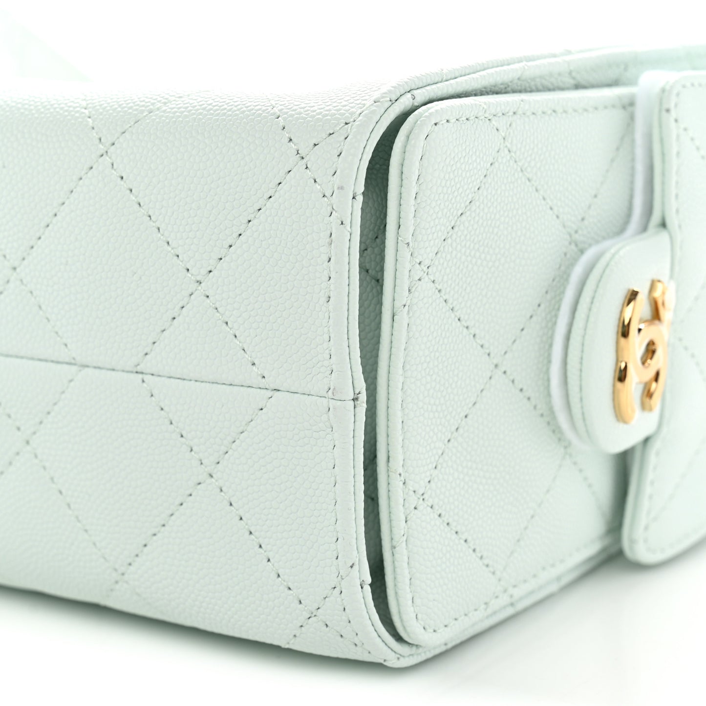 Caviar Quilted Mini Chanel 25 Handbag Light Green