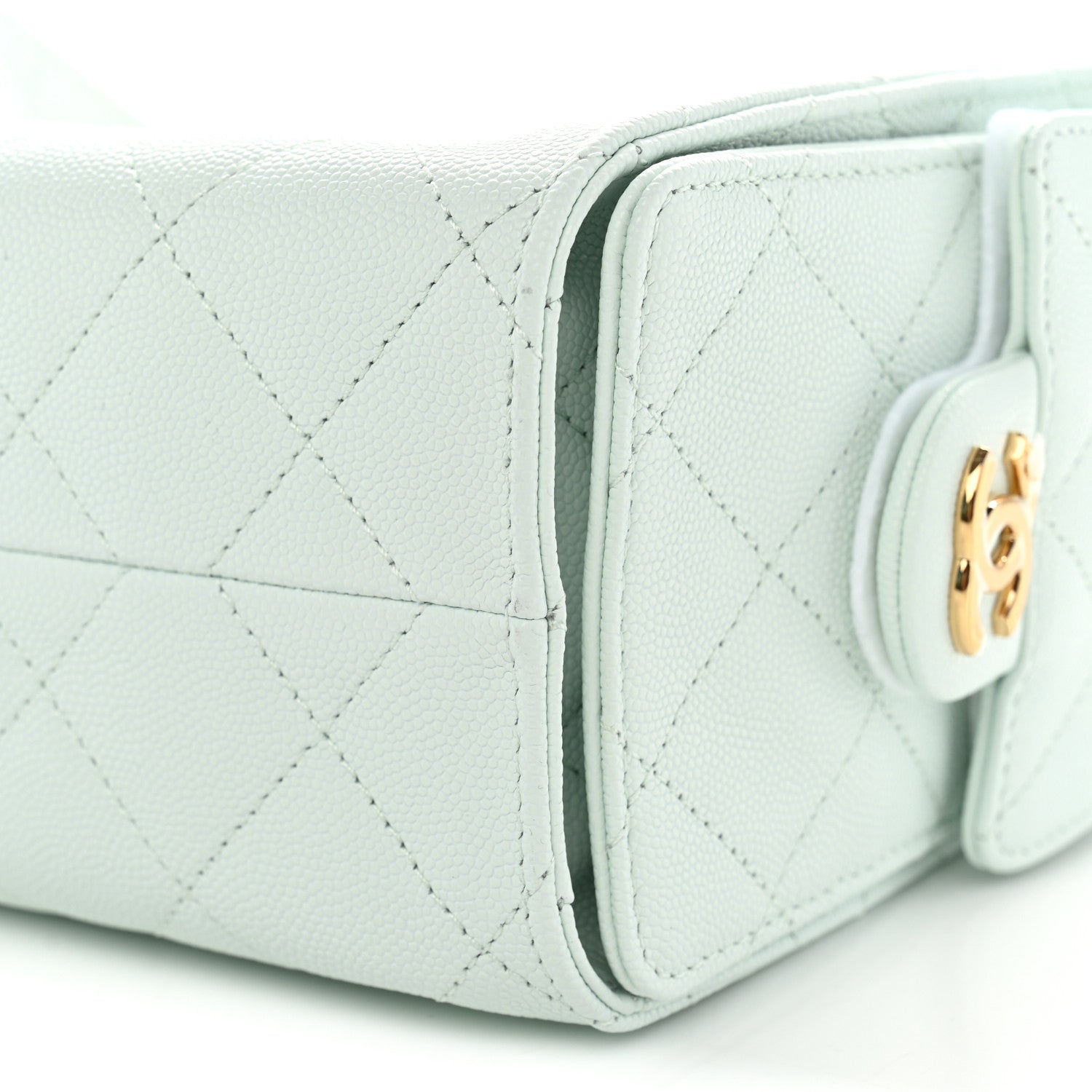 Chanel Caviar Quilted Mini Chanel 25 Handbag Light Green 10 of 11