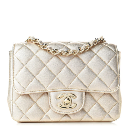 Chanel Metallic Lambskin Quilted Mini Square Flap Gold 1 of 9
