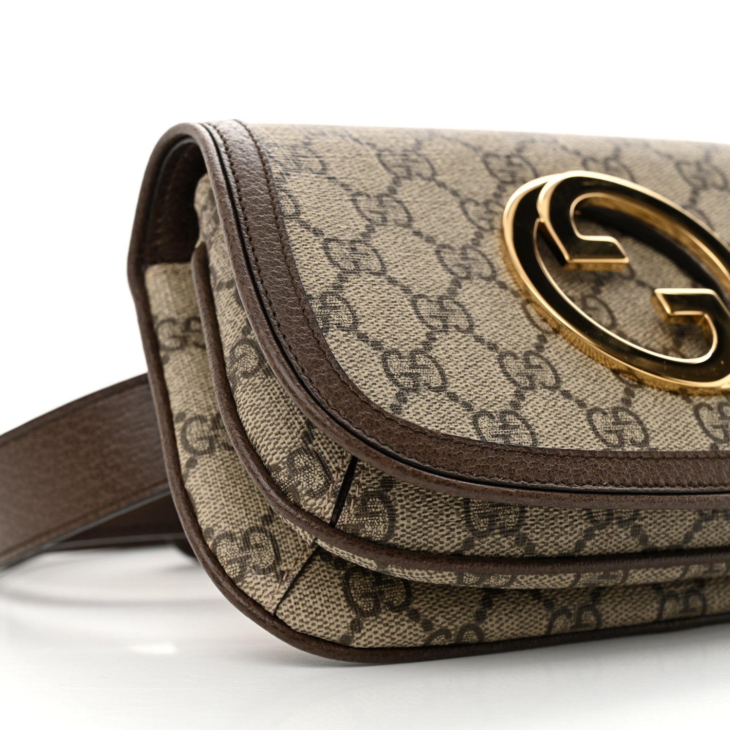 Gucci GG Supreme Monogram Textured Dollar Calfskin Blondie Belt Bag 115 46 Beige Ebony New Acero 9 of 10