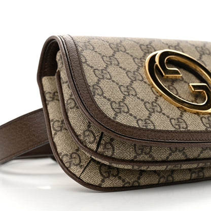 Gucci GG Supreme Monogram Textured Dollar Calfskin Blondie Belt Bag 115 46 Beige Ebony New Acero 9 of 10