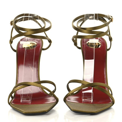 Saint Laurent Crepe Satin Opyum 110 Sandals 41 Cuba Gold 3 of 9
