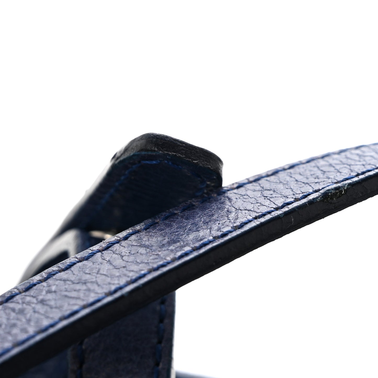 Glazed Calfskin Large On The Road Tote Dark Blue