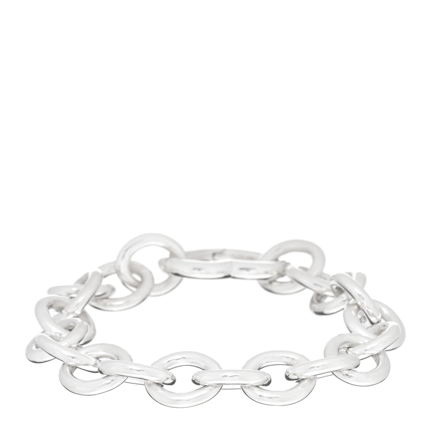 Sterling Silver Open Heart Clasp Bracelet