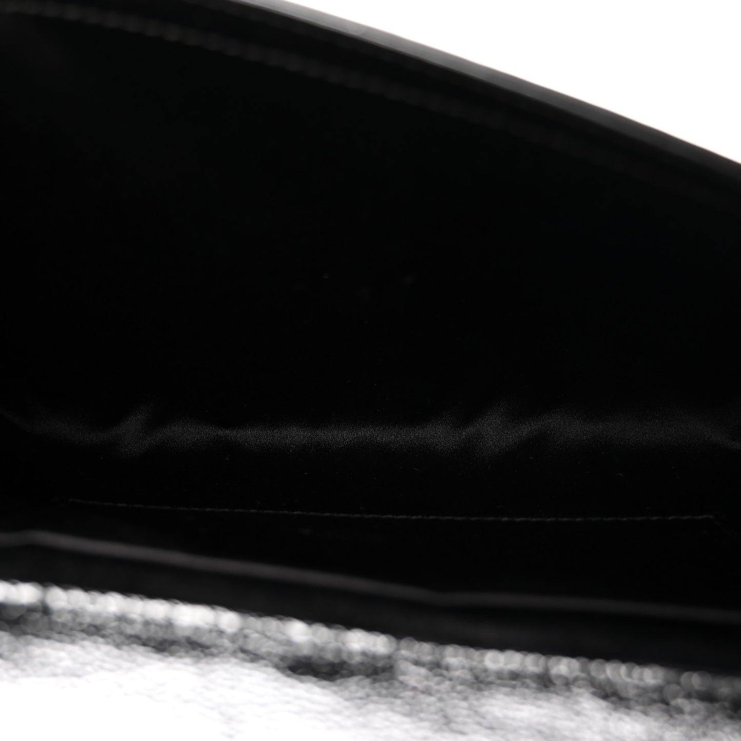 Textured Patent Monogram Large Belle De Jour Clutch Black