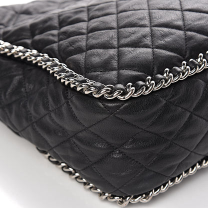 Chanel Washed Lambskin Quilted Maxi Chain Around Flap Black 14 of 20