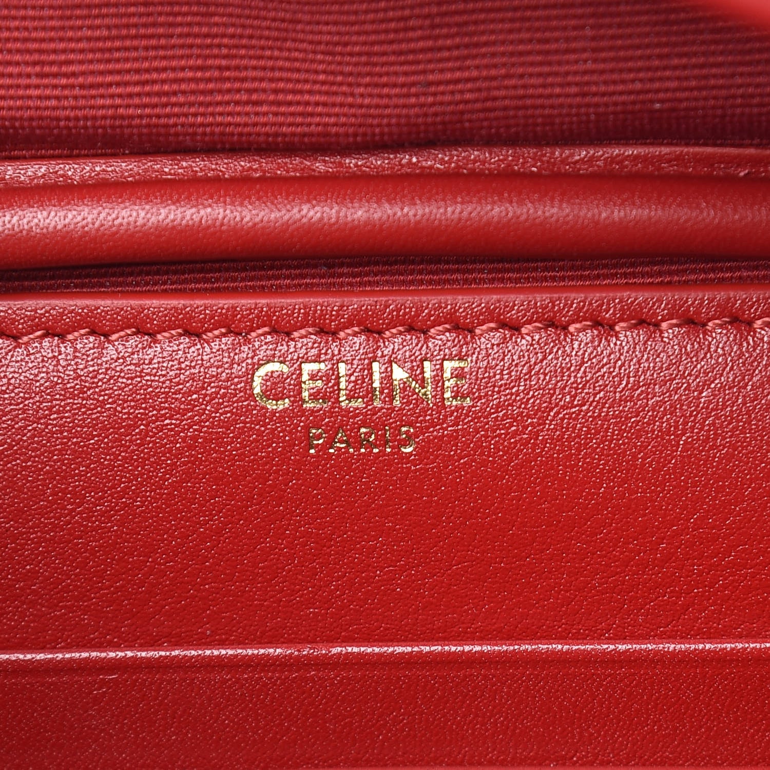 Celine Calfskin Quilted C Charm Belt Bag Red 6 of 10