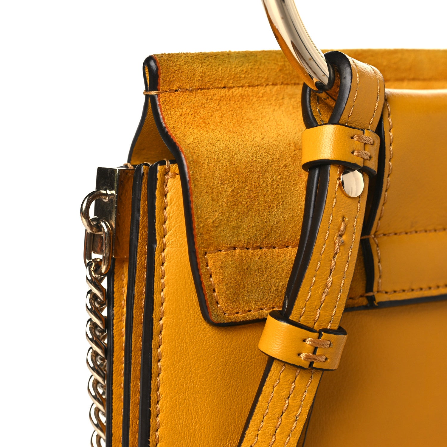 Chloe Suede Calfskin Mini Faye Bracelet Bag Sunflower 9 of 10