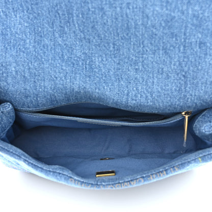 Chanel Denim Quilted Denim Large Mood Flap Blue Multicolor 5 of 11