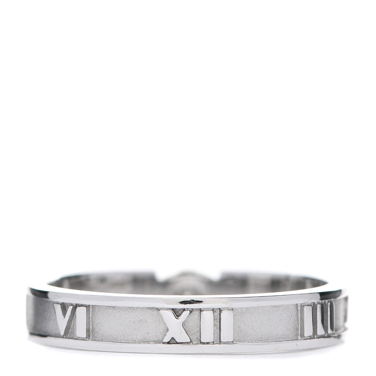 Tiffany 18K White Gold Diamond Atlas Solitaire Band Ring 52 6 3 of 6