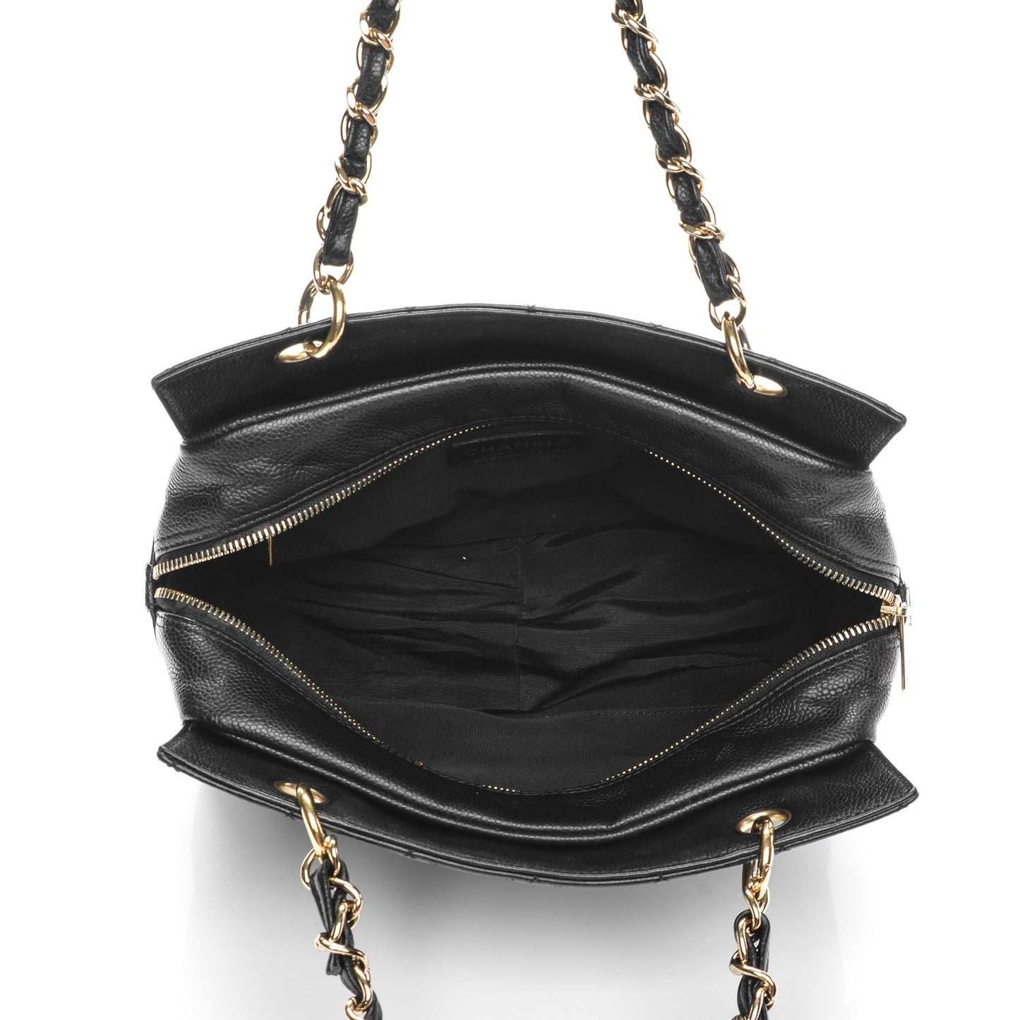 Caviar Quilted Petit Timeless Tote PTT Black