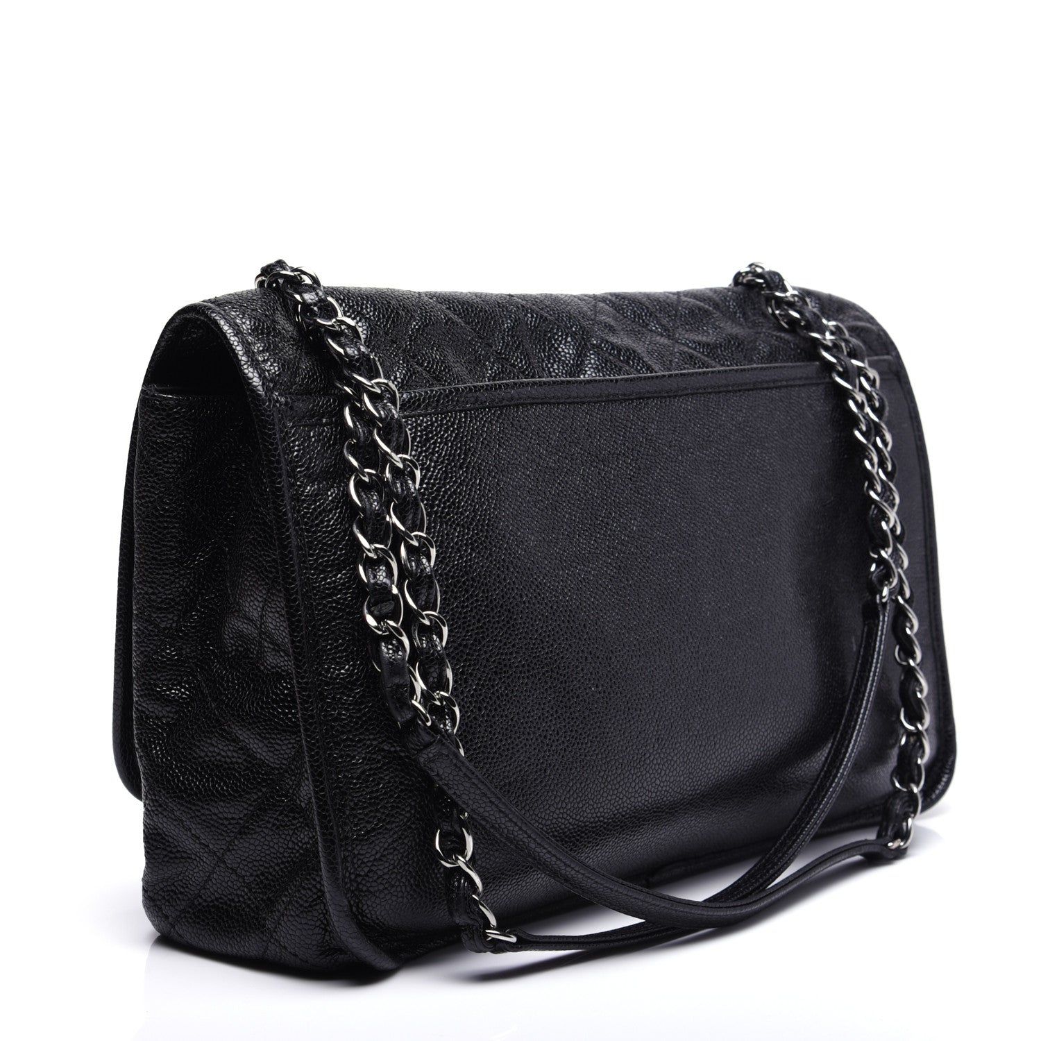 Chanel Grained Calfskin Large Natural Beauty Flap Black 3 of 13