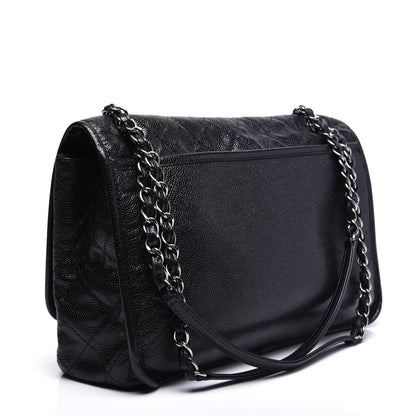 Chanel Grained Calfskin Large Natural Beauty Flap Black 3 of 13