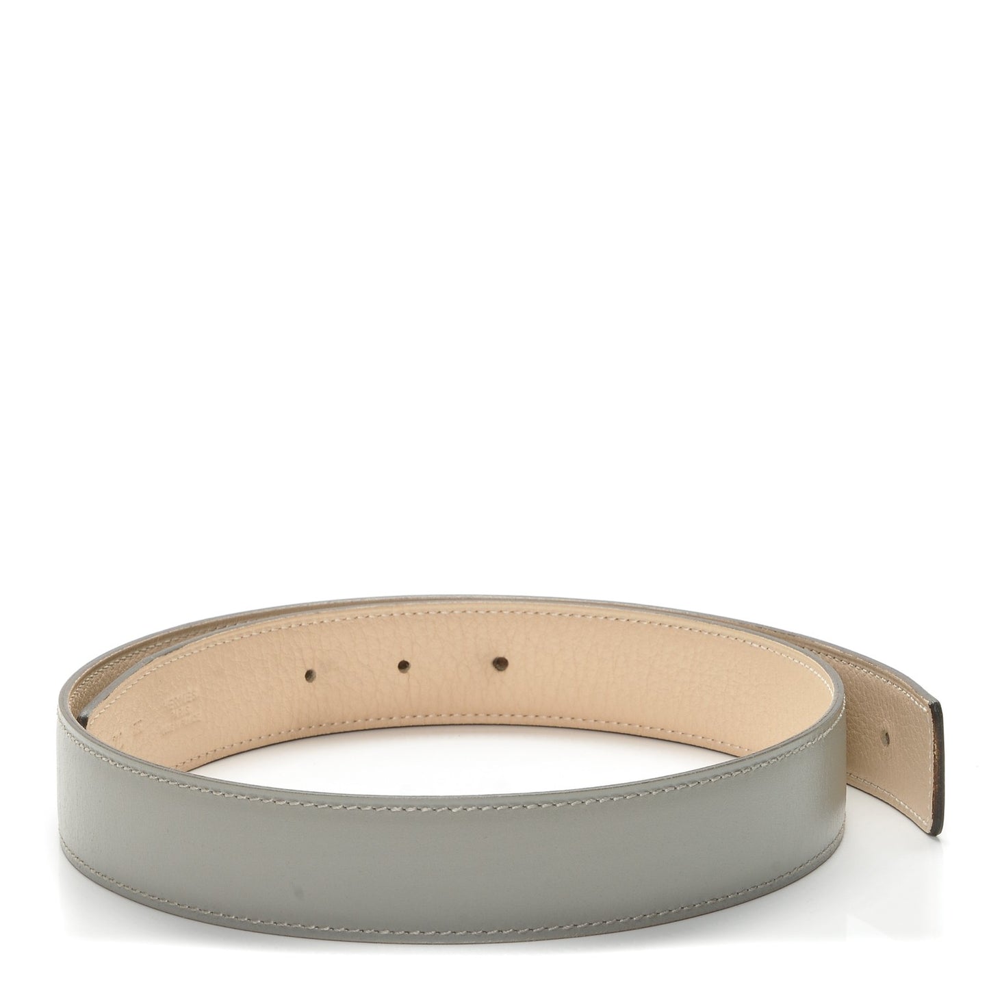 Box Togo 32mm Belt Strap 70 Gris Pale Parchemin