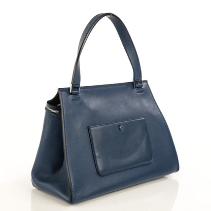 Celine Supple Calfskin Medium Edge Shoulder Bag Ocean Blue 3 of 7