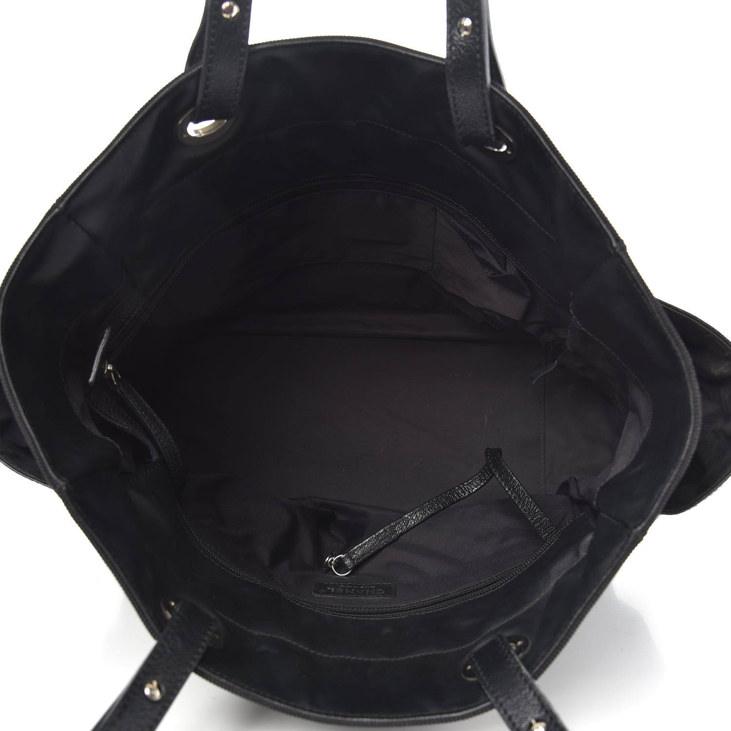 Chanel Coated Canvas Quilted Large Paris Biarritz Tote Black 5 of 9