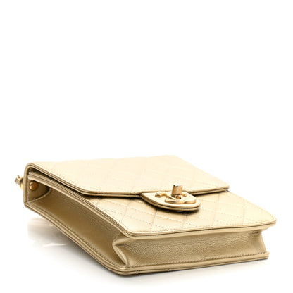 Chanel Metallic Goatskin Quilted Chic Pearls Flap Gold 5 of 19