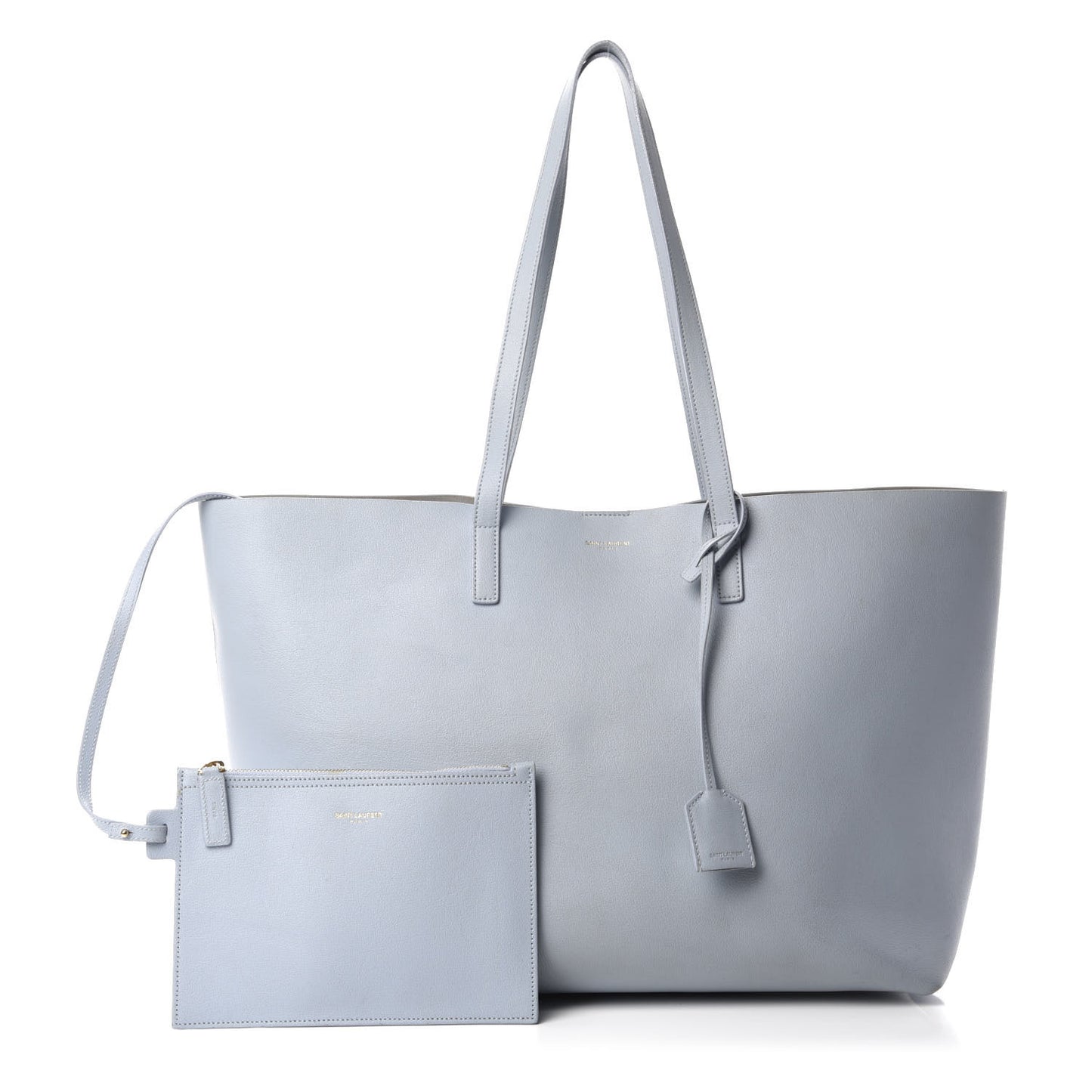 Calfskin Large Shopping Tote Light Blue